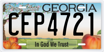 GA license plate CEP4721