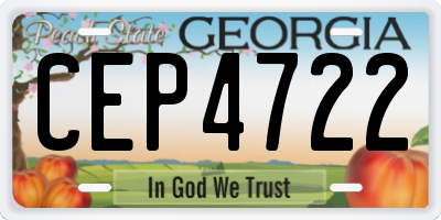 GA license plate CEP4722