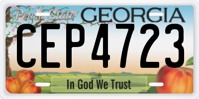GA license plate CEP4723
