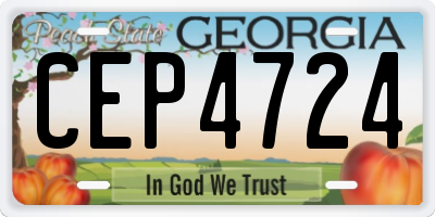 GA license plate CEP4724