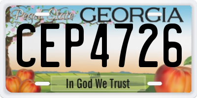 GA license plate CEP4726