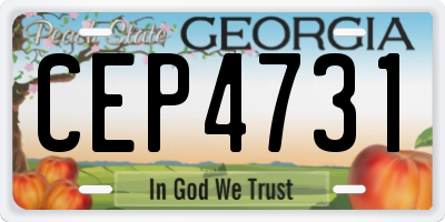 GA license plate CEP4731
