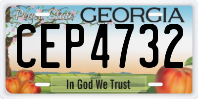 GA license plate CEP4732