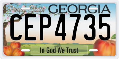 GA license plate CEP4735