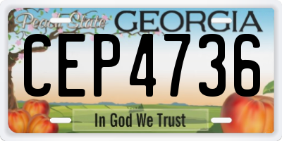 GA license plate CEP4736