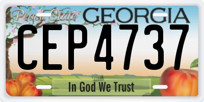 GA license plate CEP4737