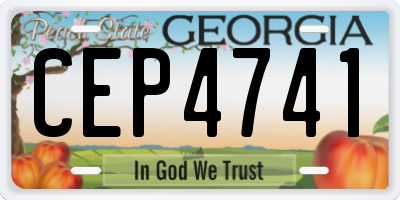 GA license plate CEP4741