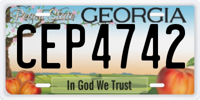 GA license plate CEP4742