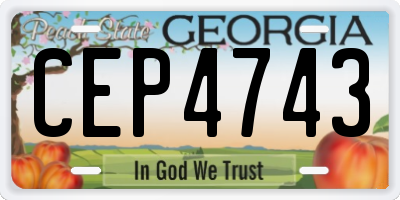 GA license plate CEP4743