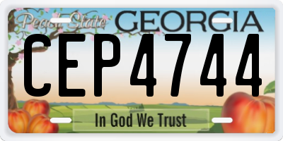GA license plate CEP4744