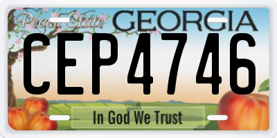 GA license plate CEP4746