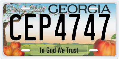 GA license plate CEP4747