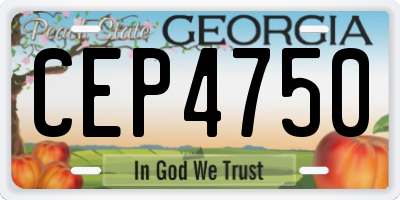 GA license plate CEP4750