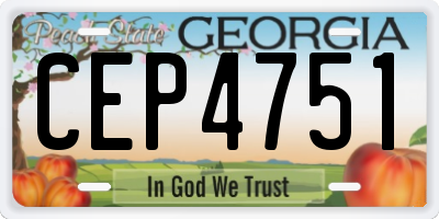 GA license plate CEP4751