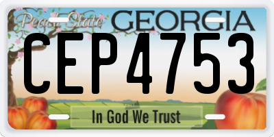 GA license plate CEP4753