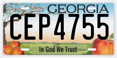 GA license plate CEP4755