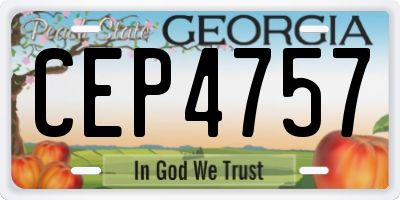 GA license plate CEP4757