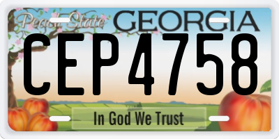 GA license plate CEP4758