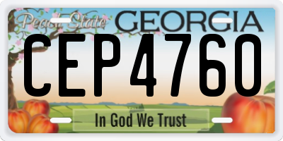 GA license plate CEP4760