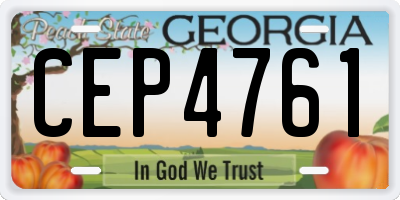 GA license plate CEP4761