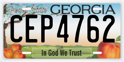 GA license plate CEP4762