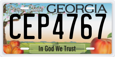 GA license plate CEP4767