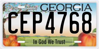 GA license plate CEP4768