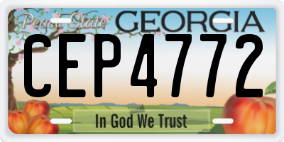 GA license plate CEP4772