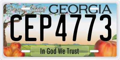 GA license plate CEP4773
