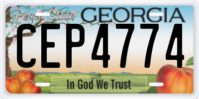 GA license plate CEP4774