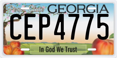GA license plate CEP4775