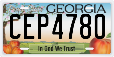 GA license plate CEP4780