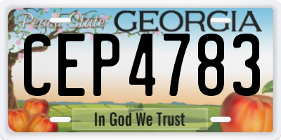GA license plate CEP4783
