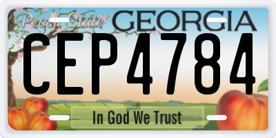 GA license plate CEP4784