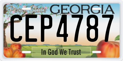 GA license plate CEP4787