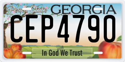 GA license plate CEP4790