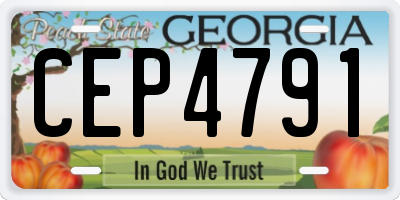 GA license plate CEP4791