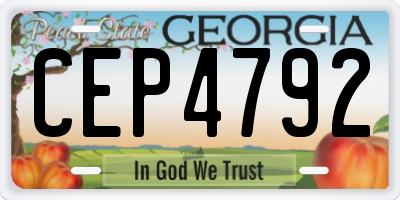 GA license plate CEP4792