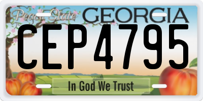 GA license plate CEP4795