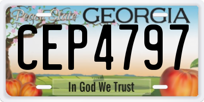 GA license plate CEP4797