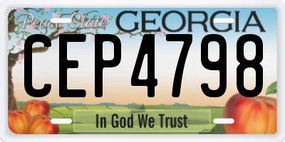 GA license plate CEP4798
