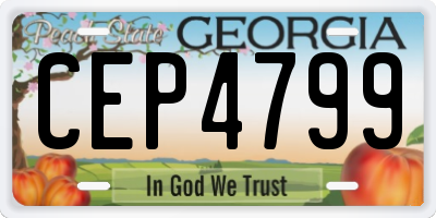 GA license plate CEP4799