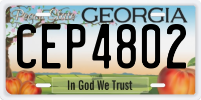 GA license plate CEP4802