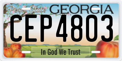 GA license plate CEP4803