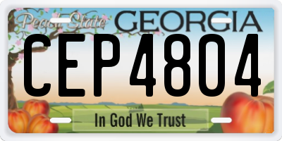 GA license plate CEP4804