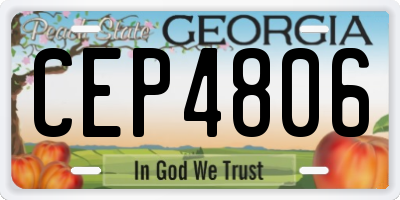 GA license plate CEP4806