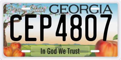 GA license plate CEP4807