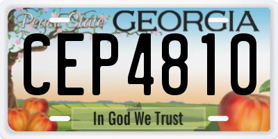 GA license plate CEP4810