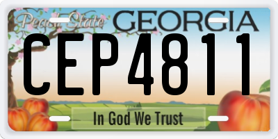 GA license plate CEP4811