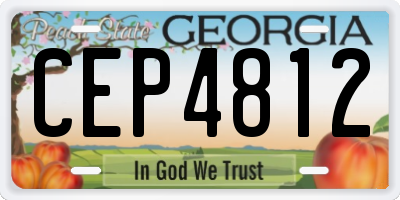 GA license plate CEP4812